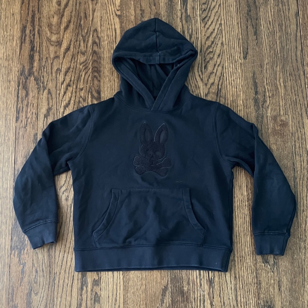 Psycho Bunny Black on Black Hoodie, Kids
